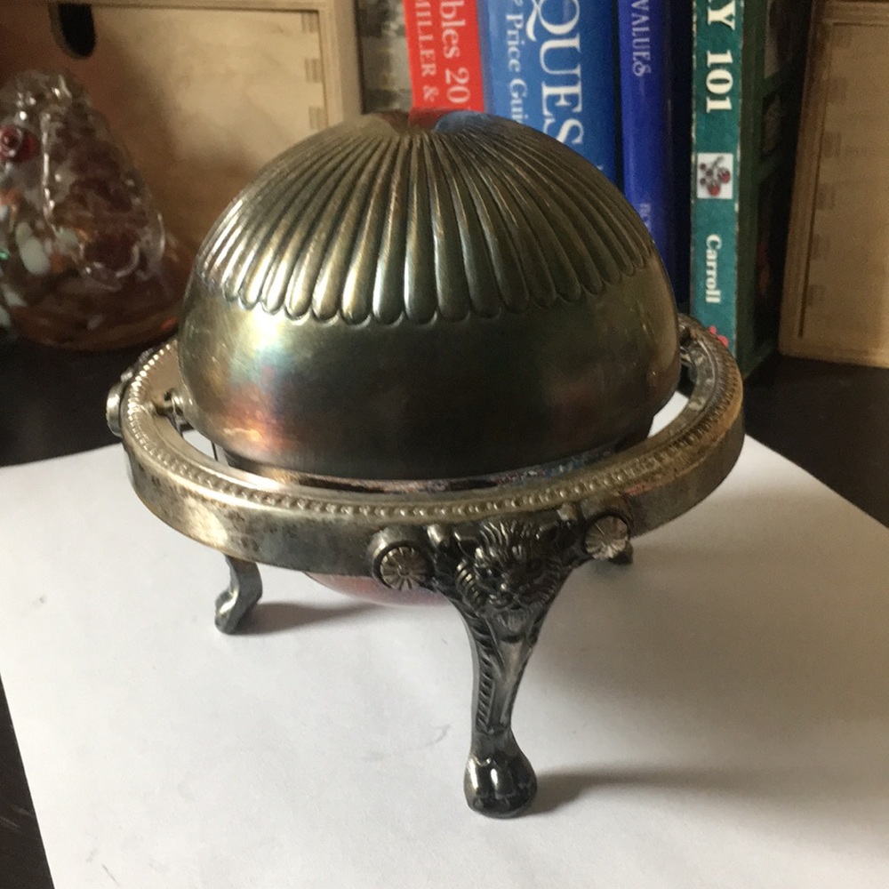 F.B Rogers silver  plated rolling caviar bowl  1883